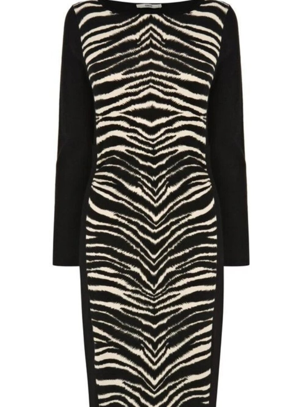 ModaMix by Brandon Thomas Soft Knit Black/Zebra Sweater Dress Plus Size 3X NWT